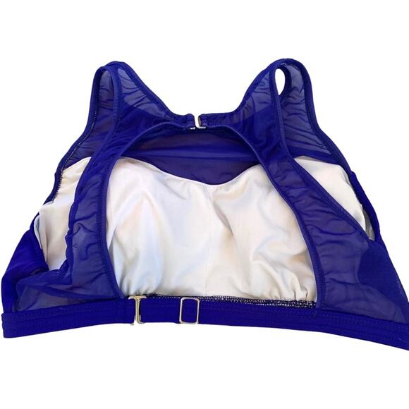 Venus mesh high neck bikini top with mesh sz 10 cerulean royal blue - Picture 9 of 11
